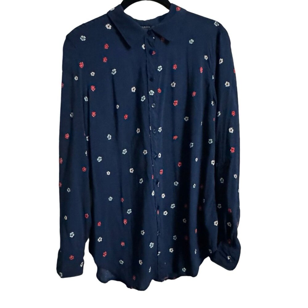 Talbots Women’s Shirt Floral‎ Button Down Light Weight Medium